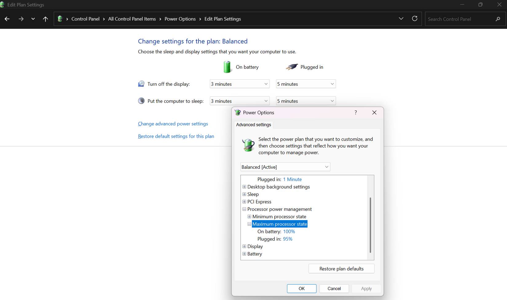 Giới hạn trạng thái xử lý tối đa