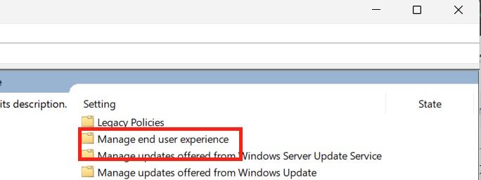 Manage end user experience
