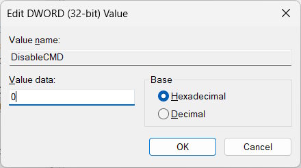 Vô hiệu hóa Command Prompt bằng Windows Registry