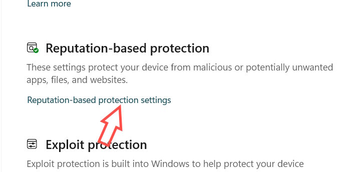 Reputation-Based Protection Settings