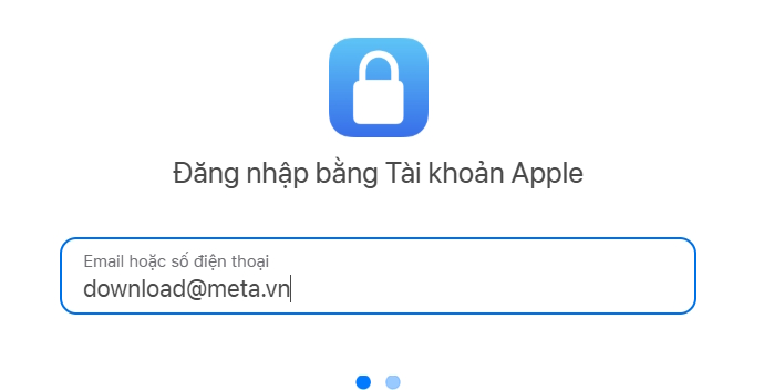 Trang thông tin tài khoản Apple 
