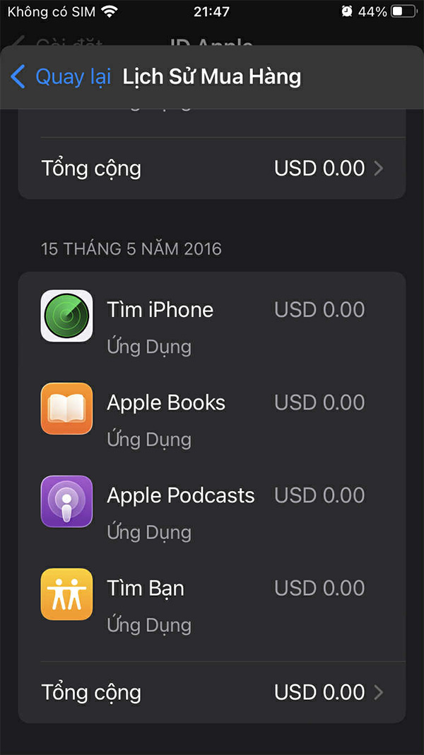 Ứng dụng tải lâu nhất 