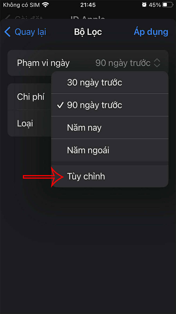 Thời gian tùy chọn 