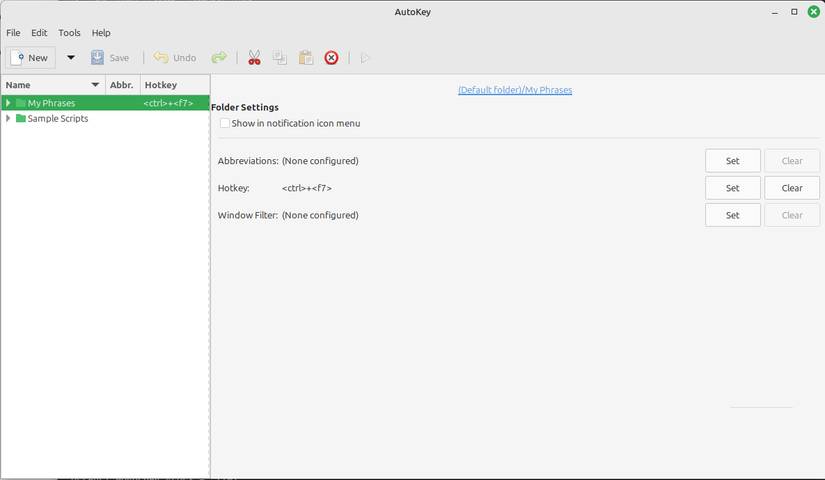 Thiết lập tự động hóa AutoKey
