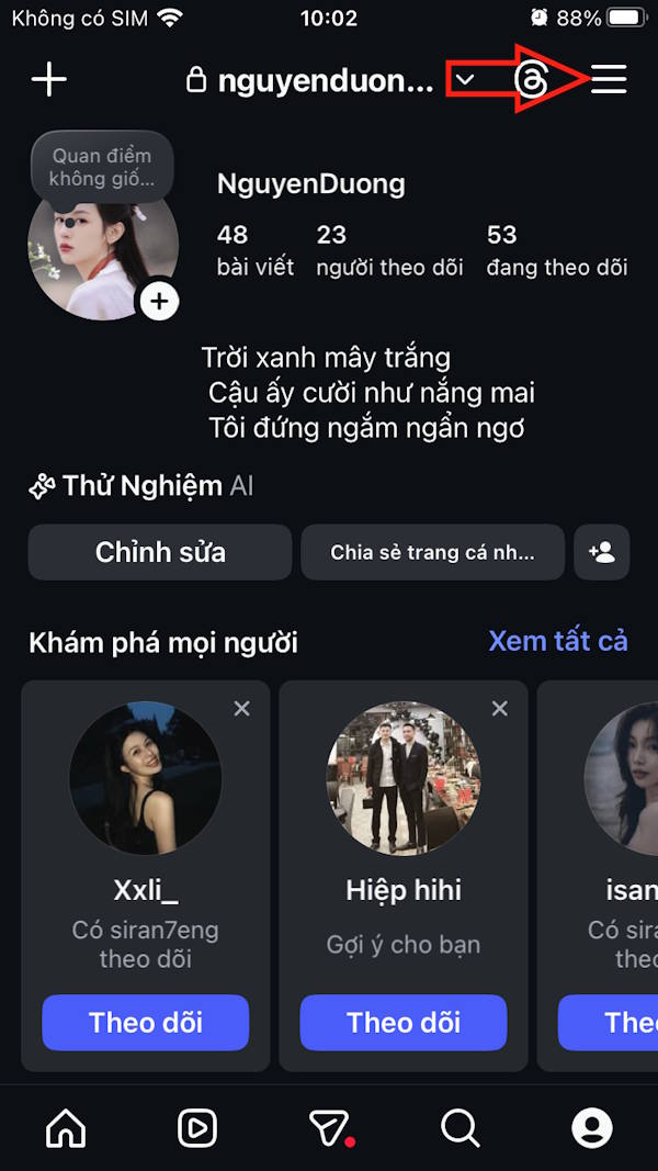Tùy chỉnh Instagram