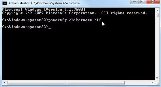 Tắt chế độ Hibernate
