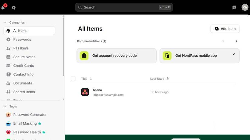 Trình quản lý mật khẩu NordPass trên Google Chrome