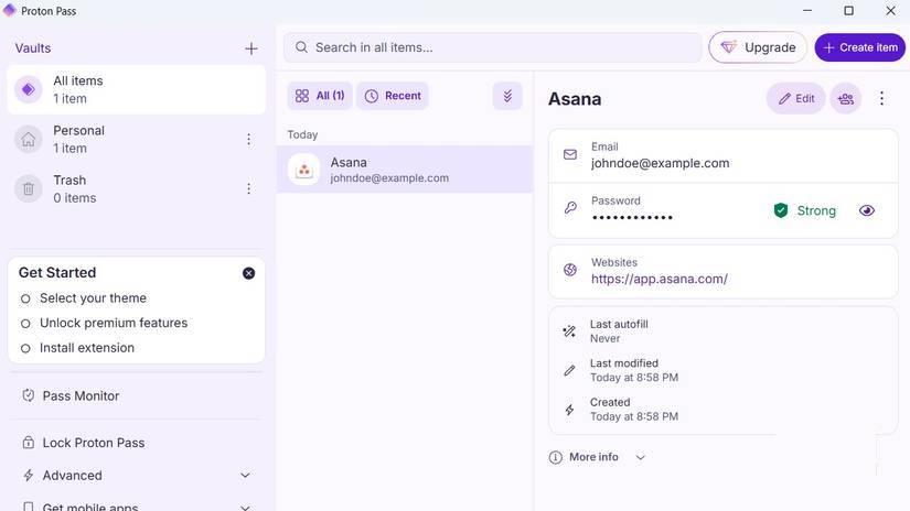 Ứng dụng Proton Pass dành cho desktop trên Windows