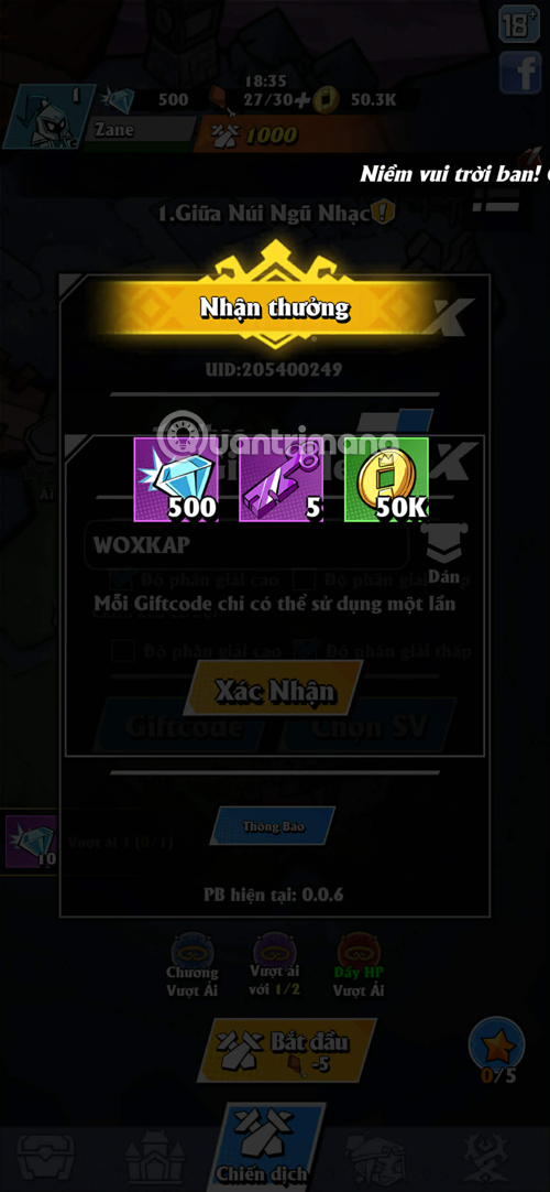 giftcode tiểu chiến thần