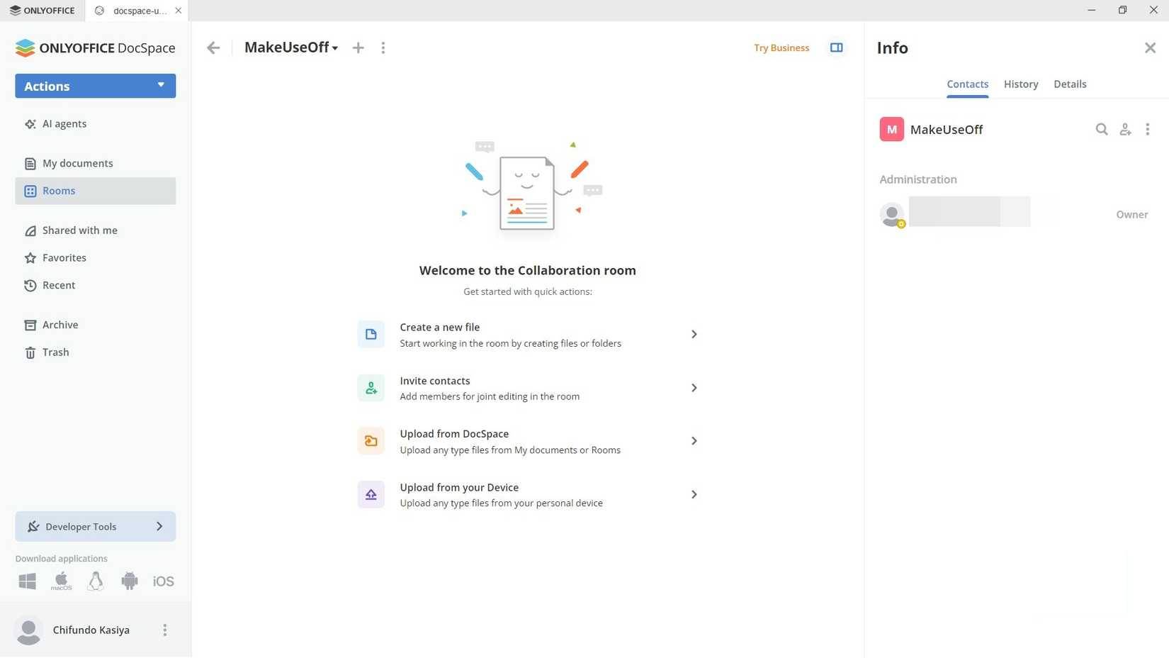DocSpace trong OnlyOffice dành cho Windows