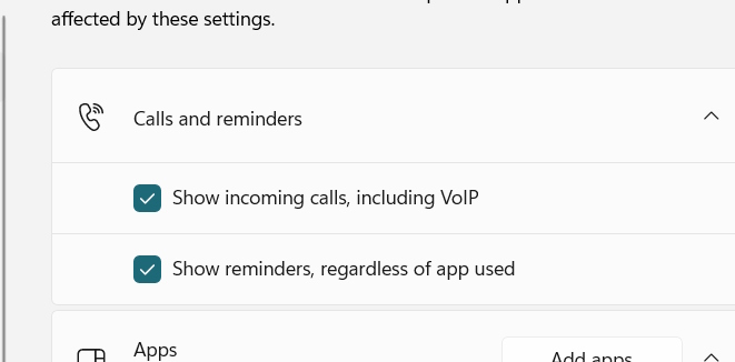Bật thông báo ưu tiên cho cuộc gọi Windows 11