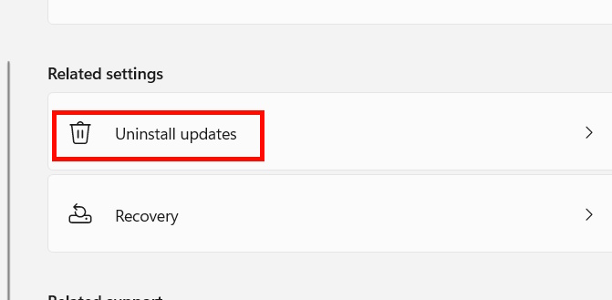 Uninstall a Program link