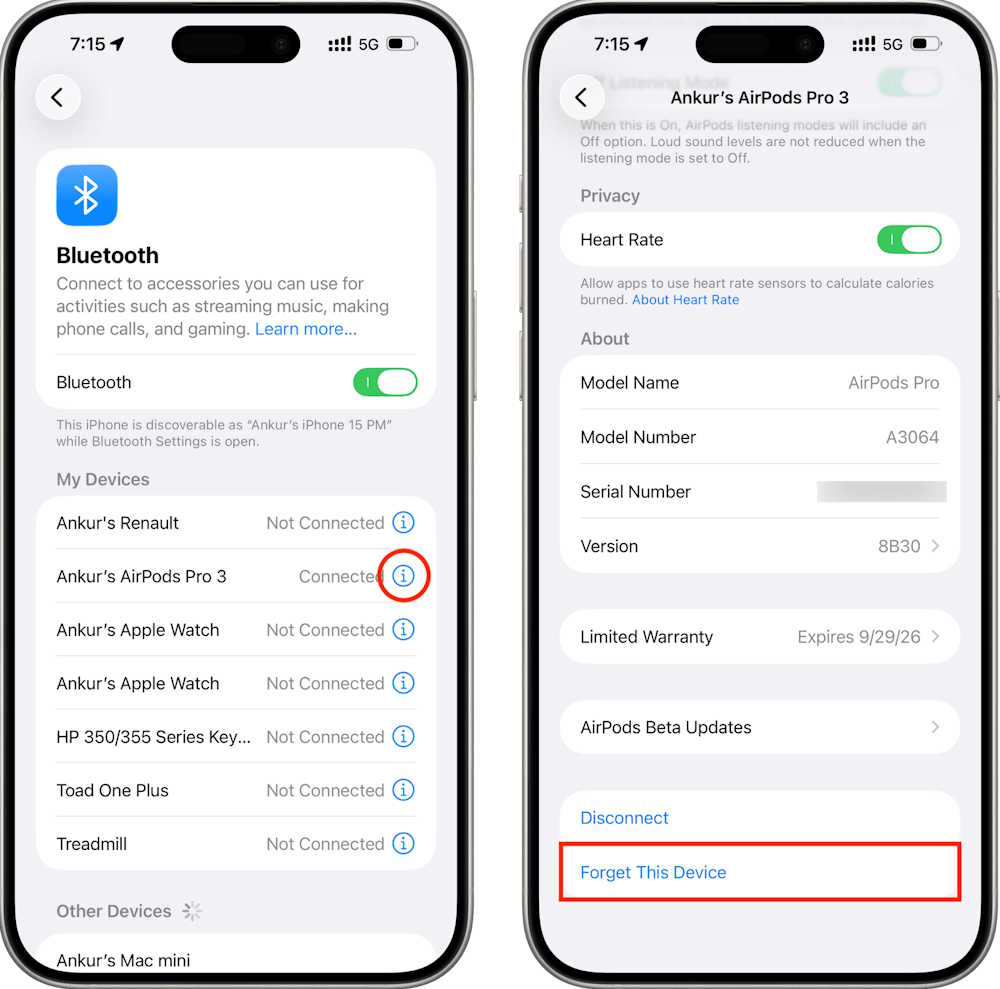 Ghép nối lại AirPods