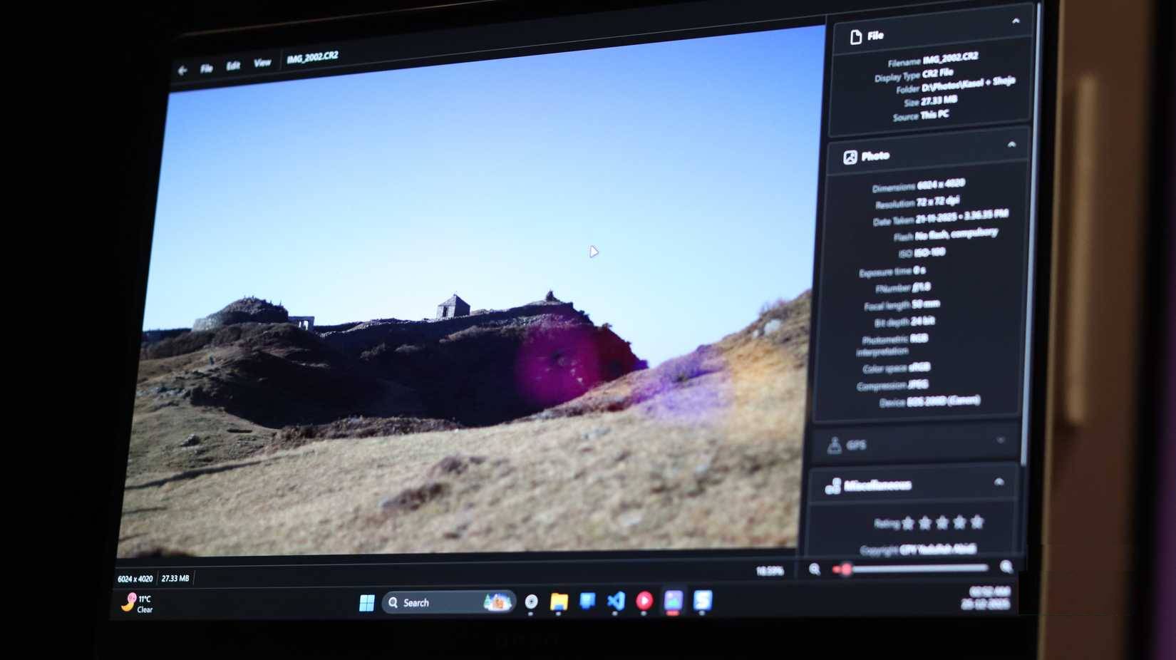Visum Photo Viewer hiển thị ảnh RAW đang chạy trên Windows 11