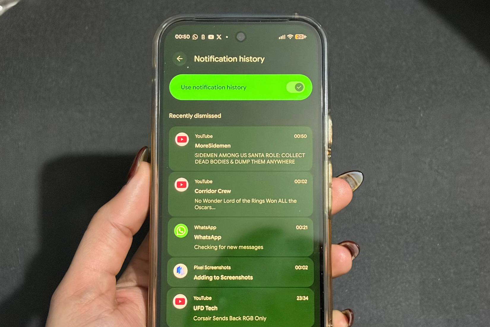 Cài đặt lịch sử thông báo trên Google Pixel 10 Pro
