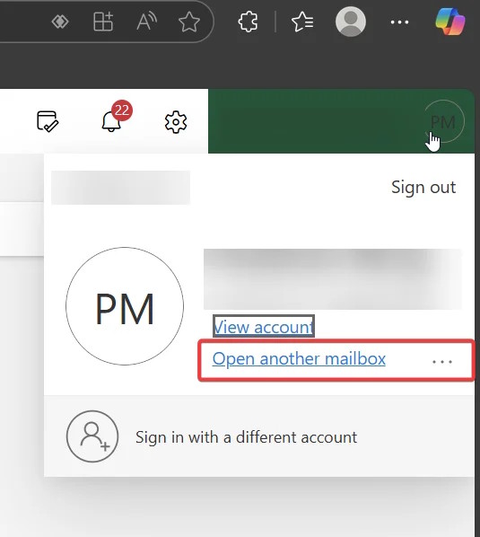 Mở email nhân viên cũ trong email Outlook của bạn