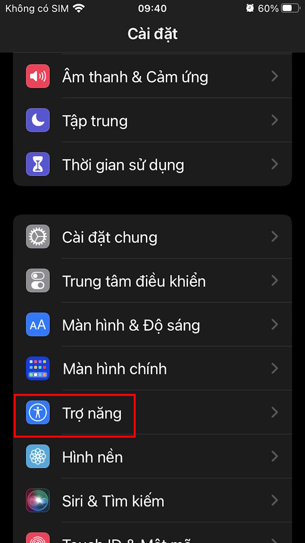Trợ năng trên iPhone