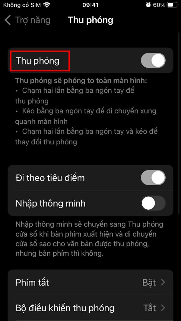 Chế độ zoom trên iPhone