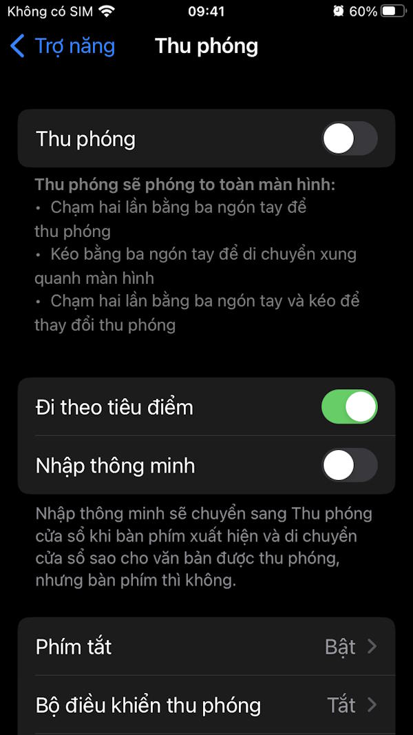 Tắt chế độ zoom trên iPhone