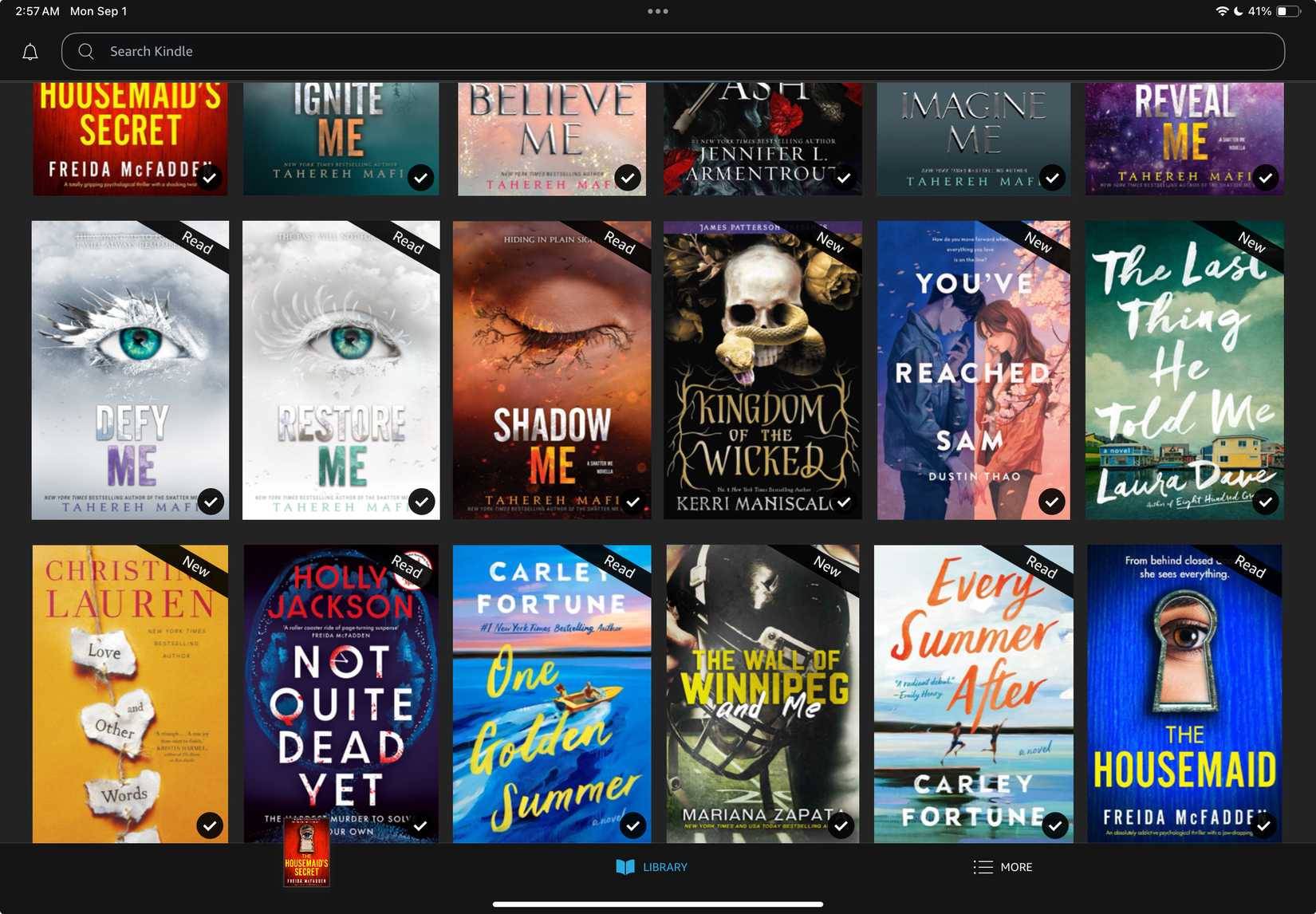 Giao diện người dùng ứng dụng Kindle