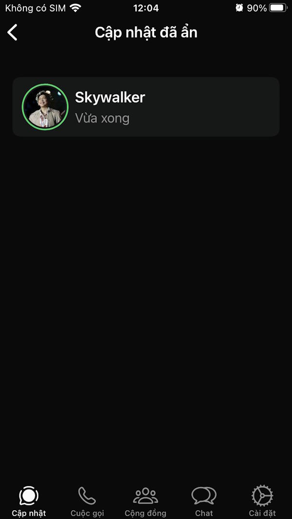 Status WhatsApp bạn bè tắt thông báo