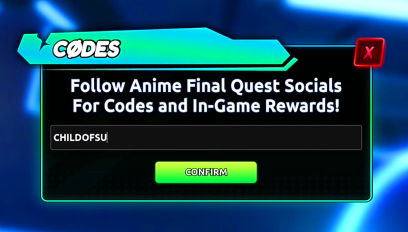 code anime final quest mới nhất