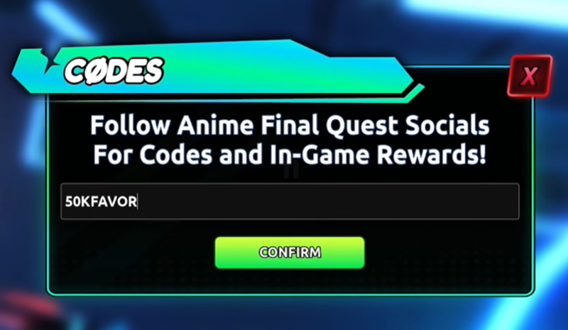 code anime final quest mới nhất