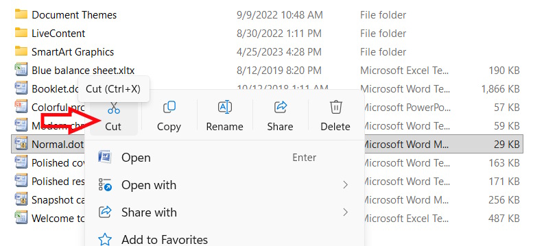 Thay đổi mẫu Word mặc định