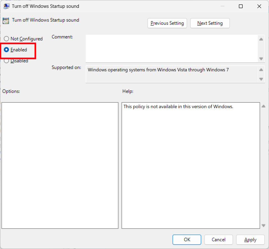 Cách tắt âm thanh bật máy tính qua Group Policy Editor