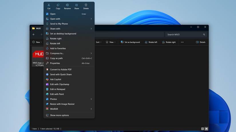 Nhấp chuột phải vào hình ảnh trong Windows