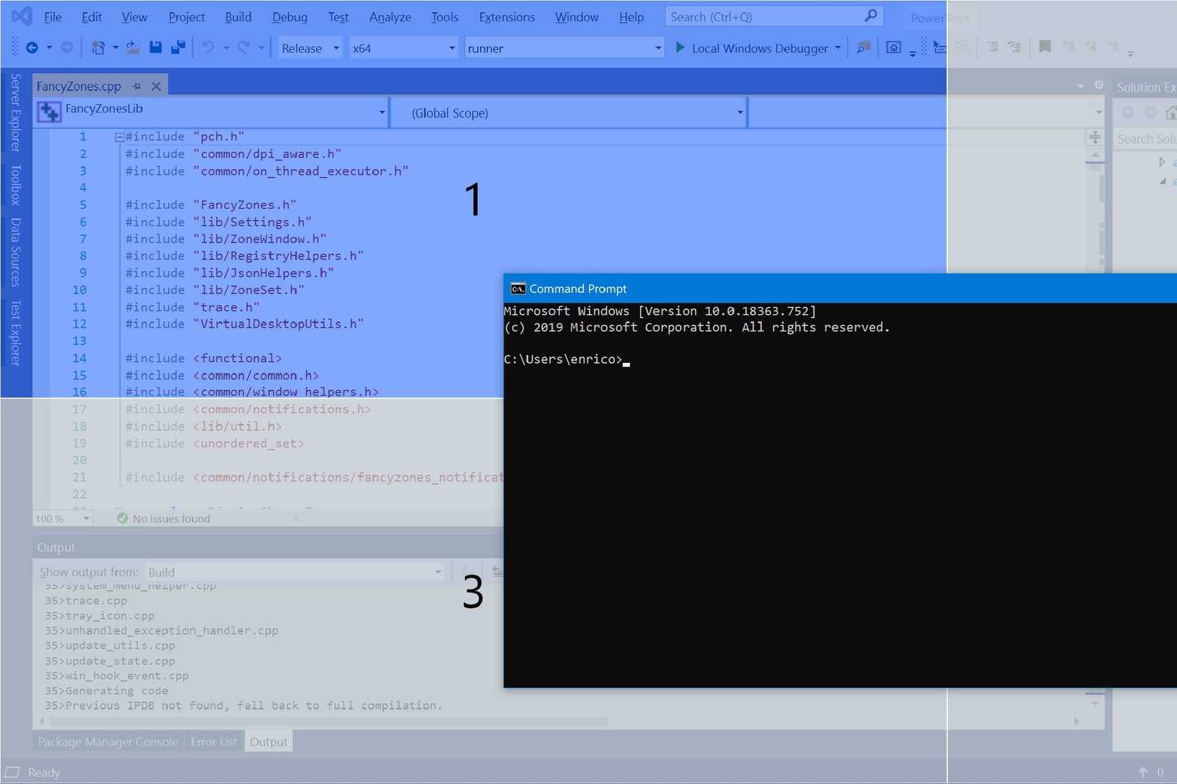 Tính năng ghim cửa sổ của FancyZones