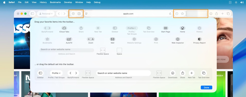 Thêm thiết lập quan trọng vào Toolbar