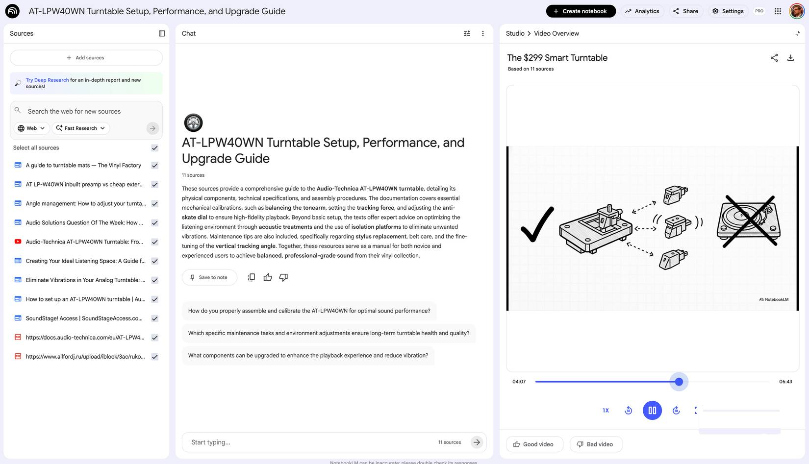 Video Overviews về bàn xoay trong NotebookLM