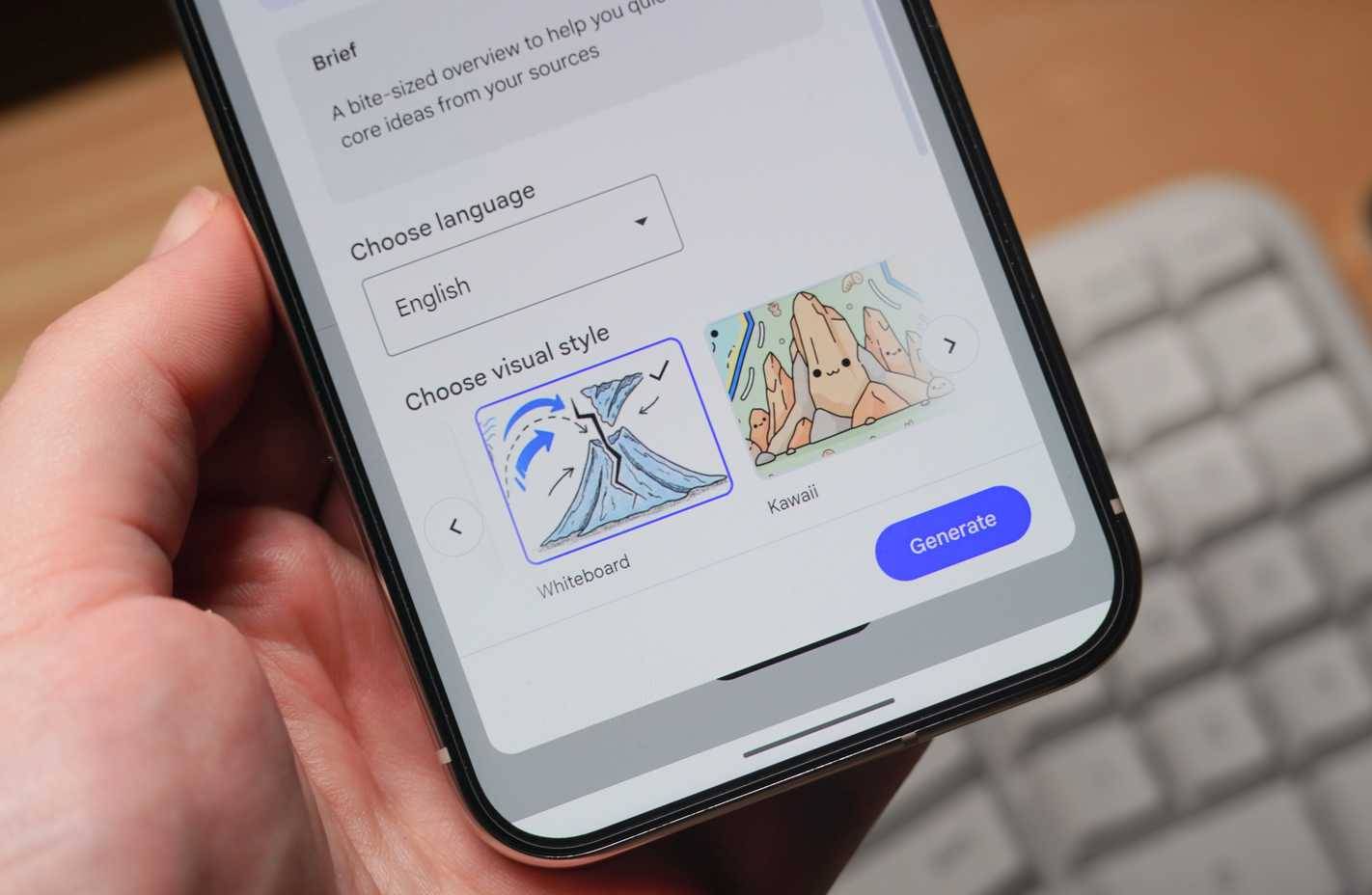 Chọn kiểu hình ảnh cho Video Overview NotebookLM