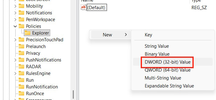 Tạo giá trị cho khóa mới