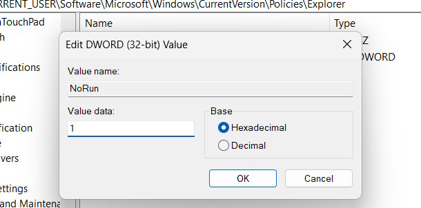 Vô hiệu hóa Run bằng Registry