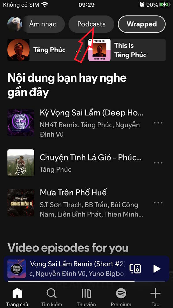 Truy cập podcast Spotify
