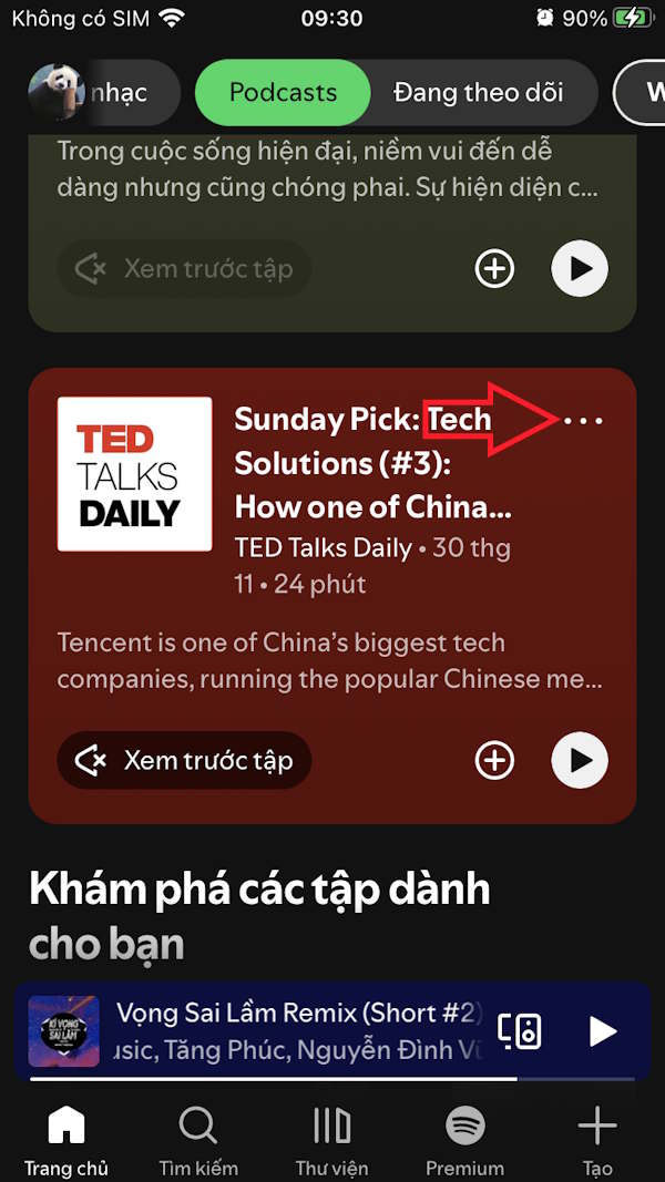Tùy chọn podcast Spotify