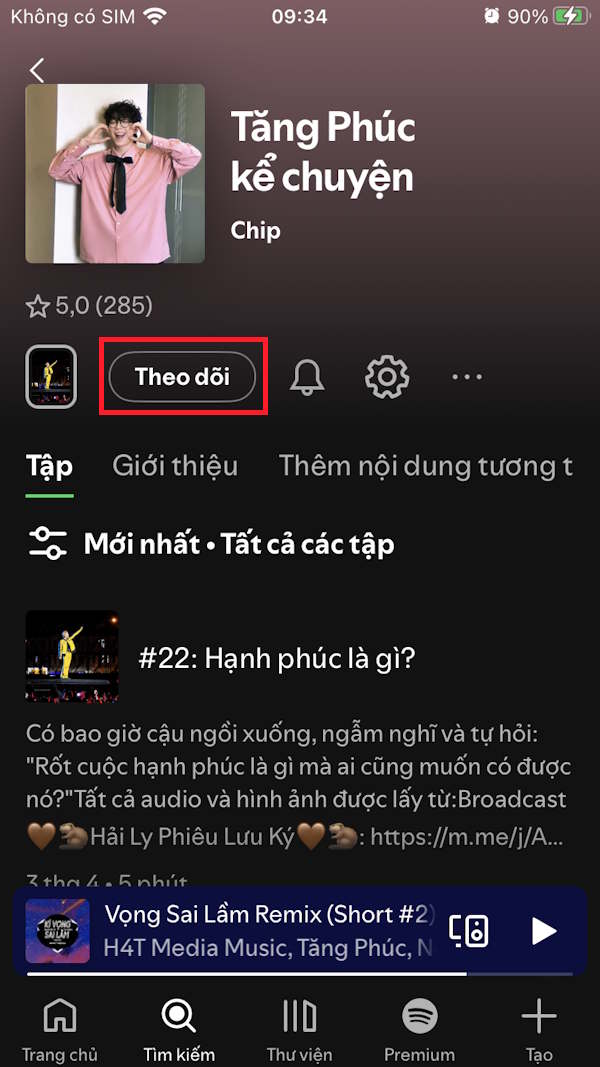 Theo dõi podcast Spotify