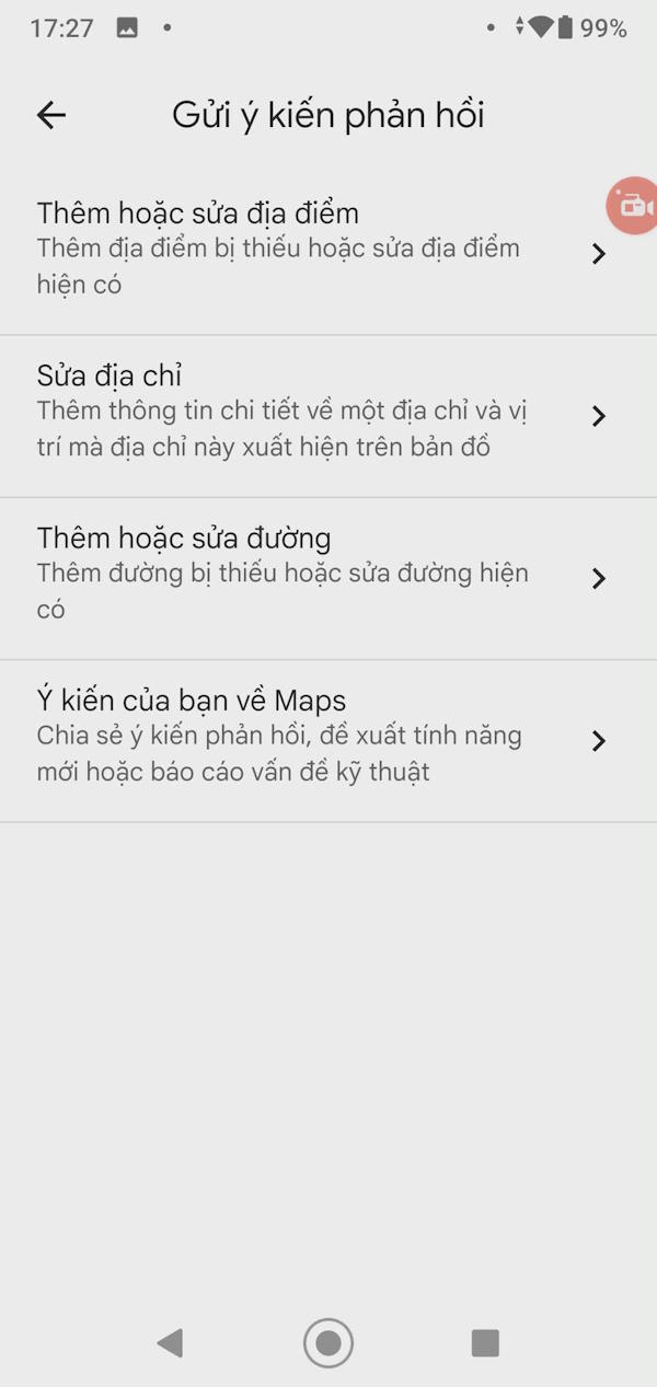Phản hồi Google Maps