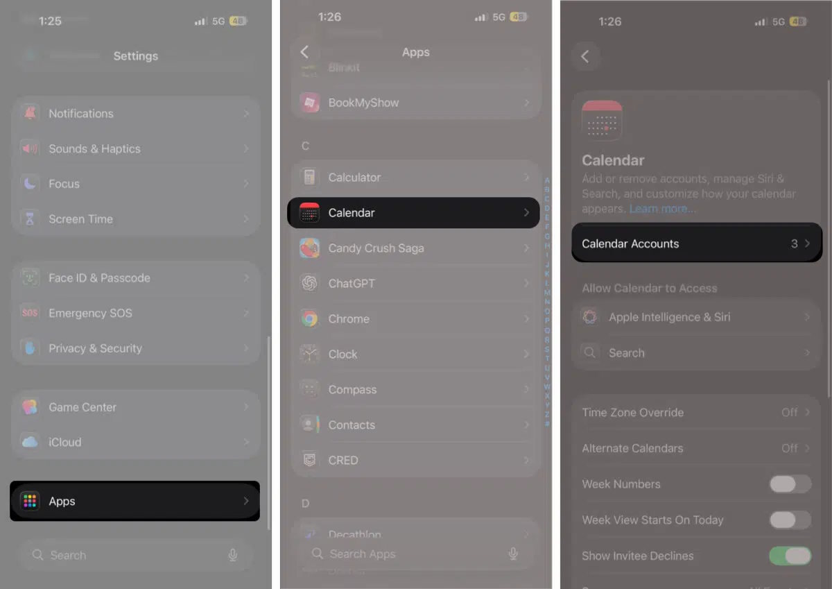 Cài đặt ứng dụng Lịch