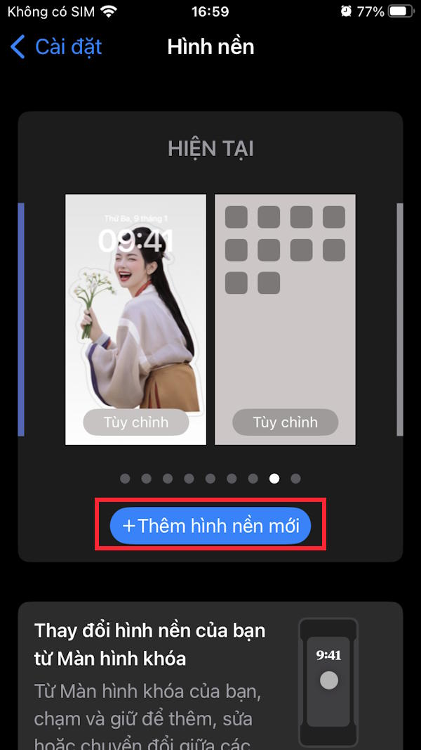 Thêm hình nền mới cho iPhone 