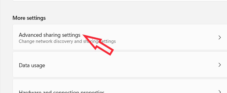 Advanced sharing settings
