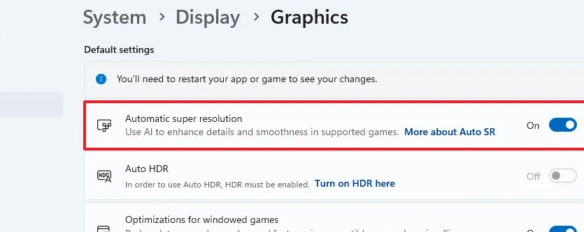 Bật Automatic super resolution trên Windows