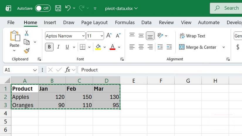 Dữ liệu được sao chép trong Excel