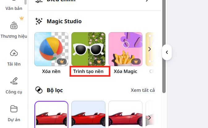 Công cụ tạo nền ảnh AI trên Canva