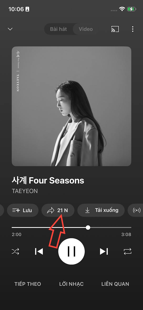 Chia sẻ bài hát YouTube Music