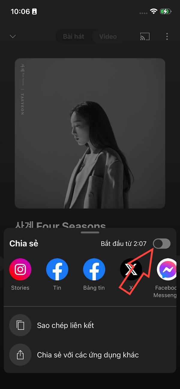 Thời gian bài hát YouTube Music