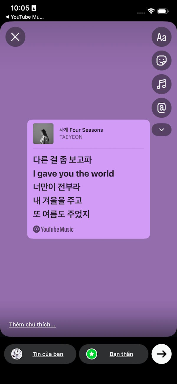 Lời nhạc YouTube Music