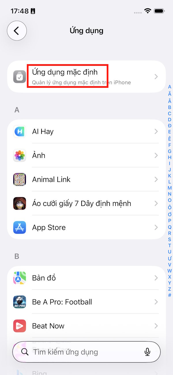 Ứng dụng mặc định